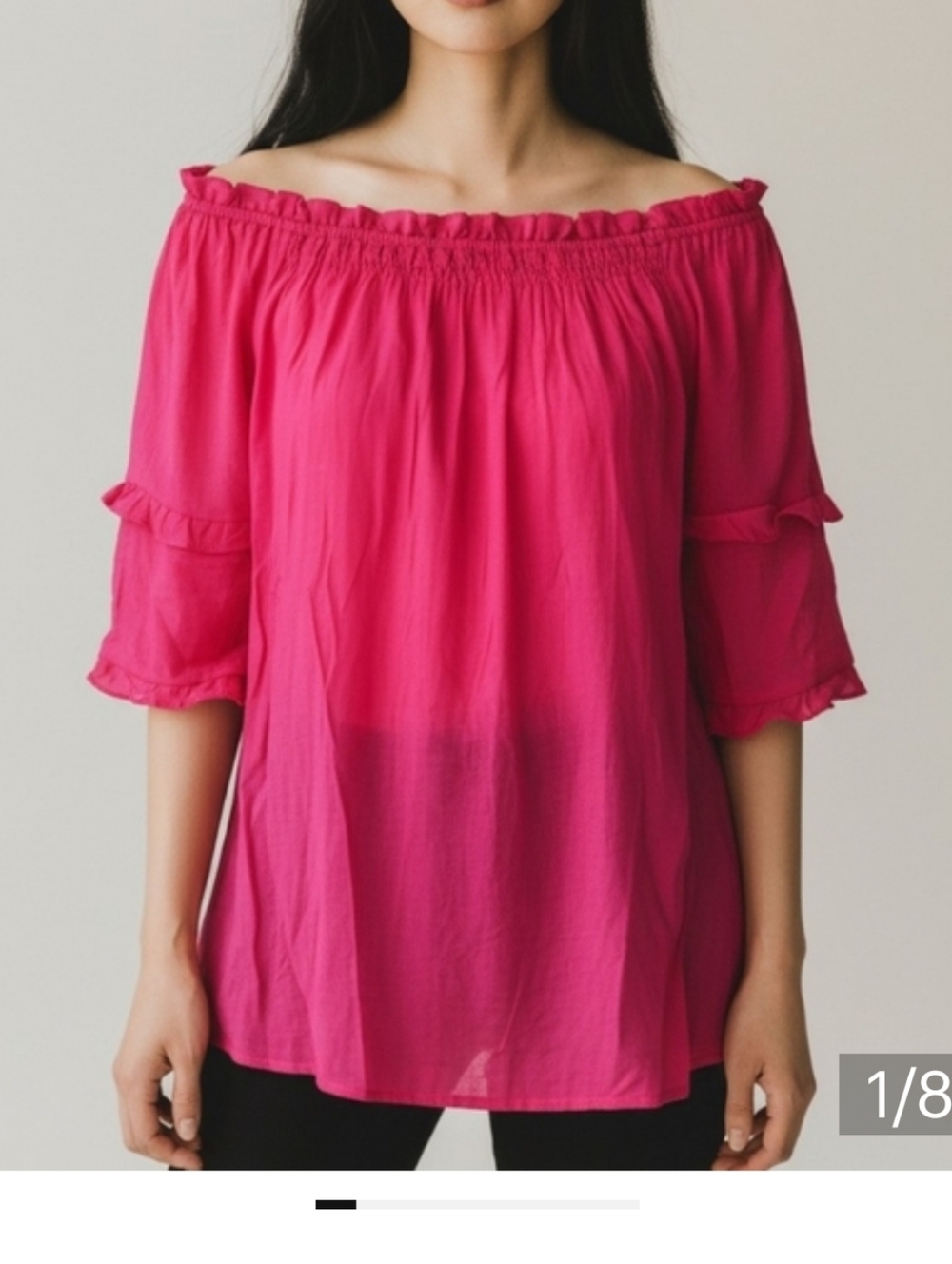 Nanette Lepore NWT Fuchsia Blouse with Ruffle Details And Bell Sleeves